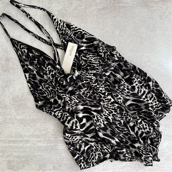 LF Millau Open Back Animal Print Romper, XS NWT - Picture 6 of 11